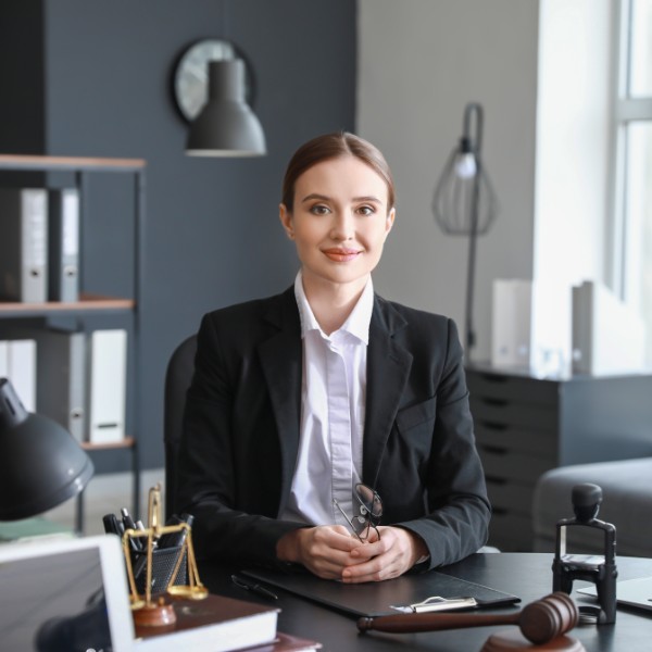 Una General Counsel al lavoro nel suo ufficio