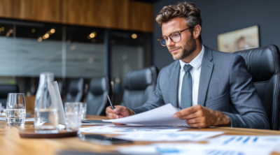 l'immagine rappresenta un CFO che lavora